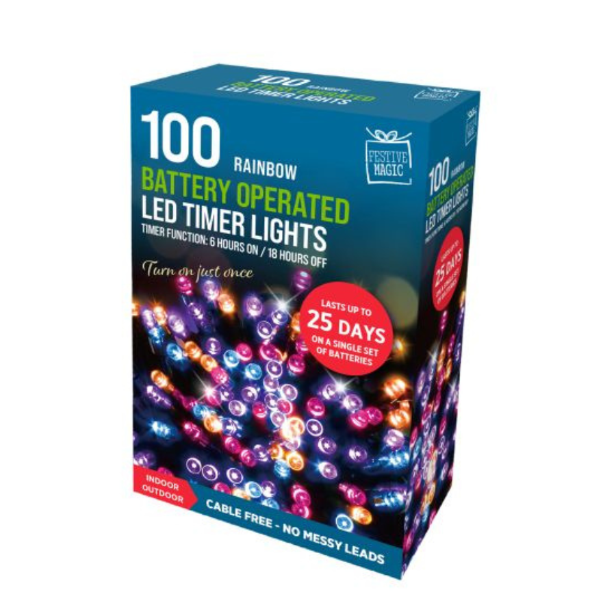 Multicolor Led Timer 100 LED Timer Lights - (Available in 6 Colours) - Plants Galore